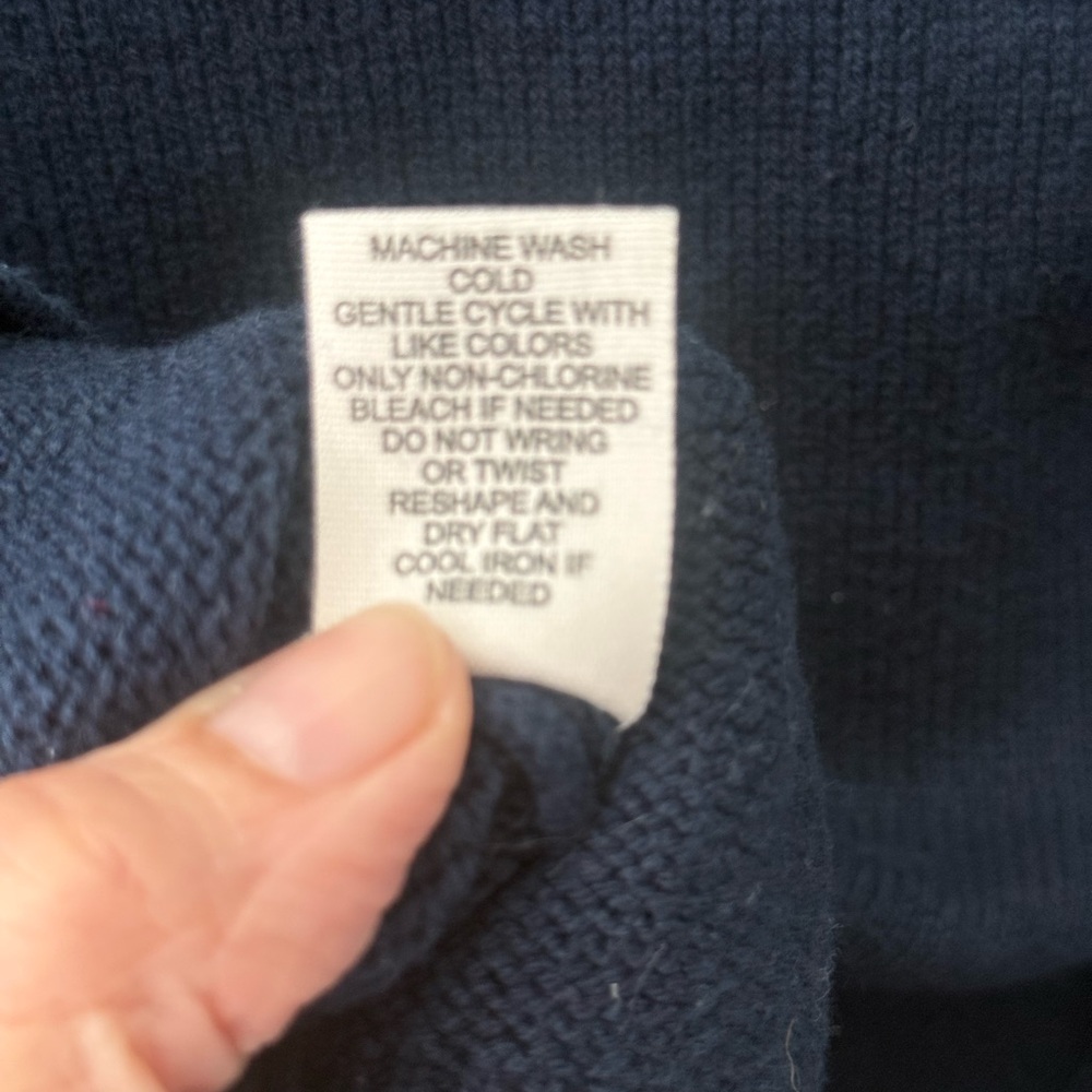 Jessica Simpson “Game Day” Sweater Navy Graphic Knit Pullover - Size Small - Picture 5 of 5